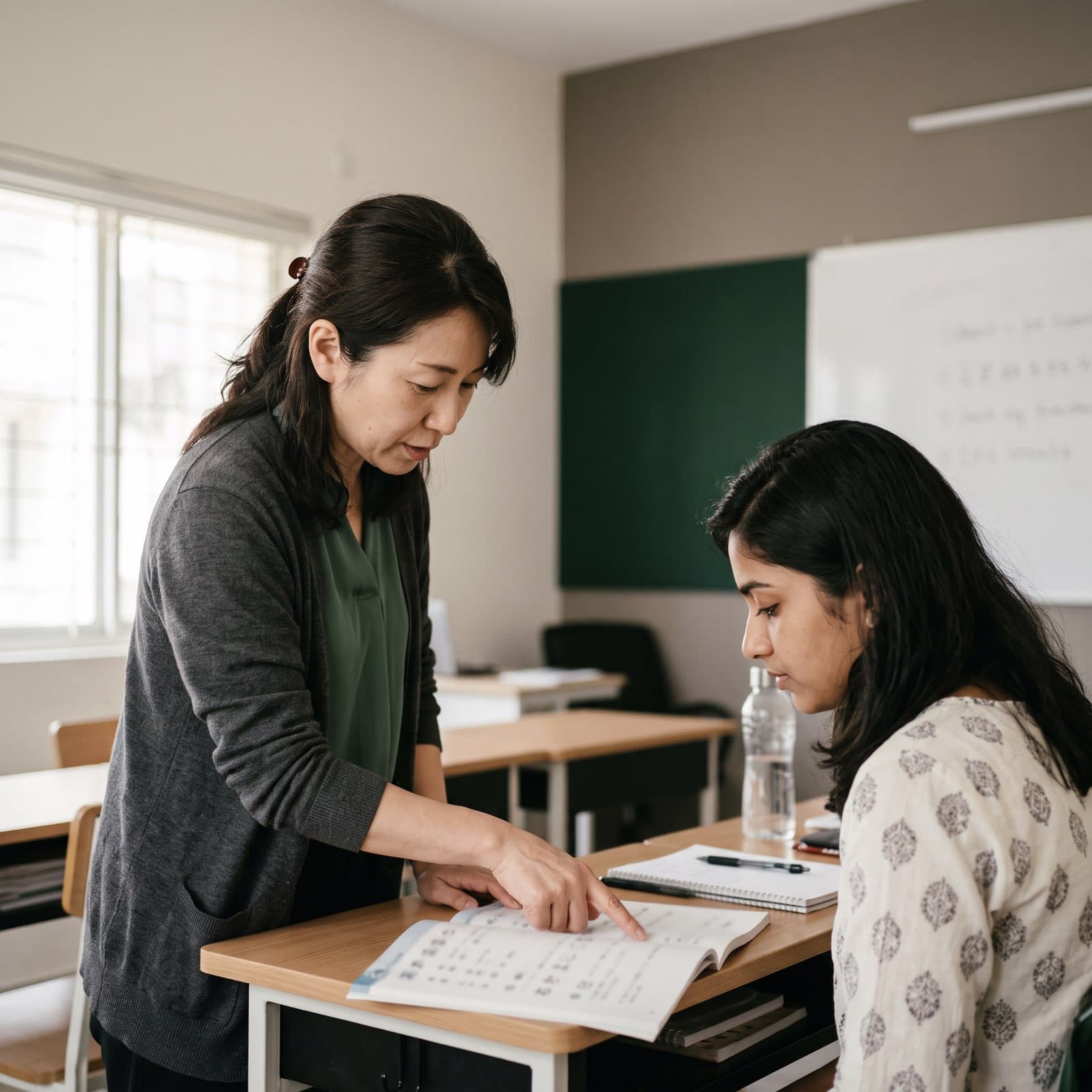 A Japanese language class in session