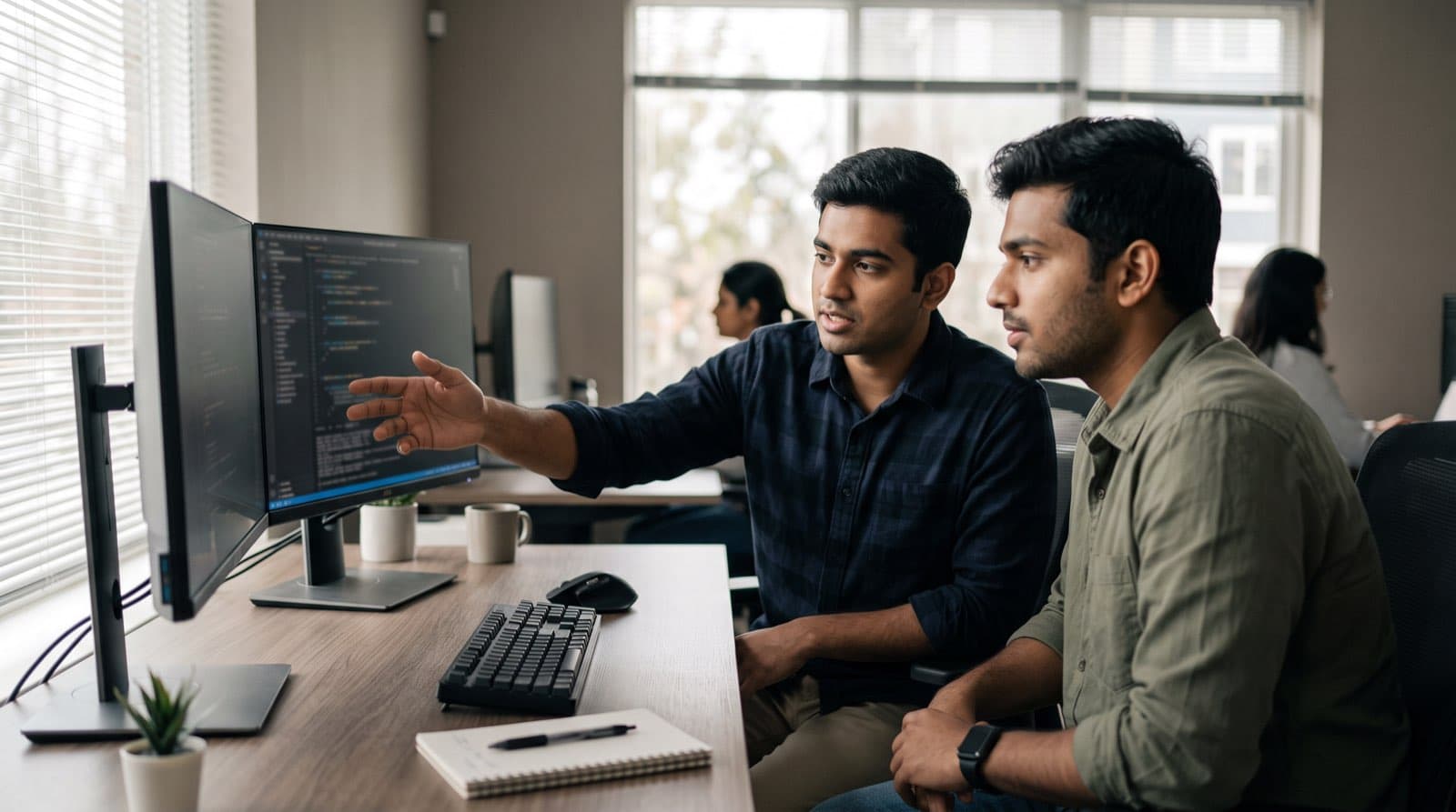 Indian engineers at work on a software development floor